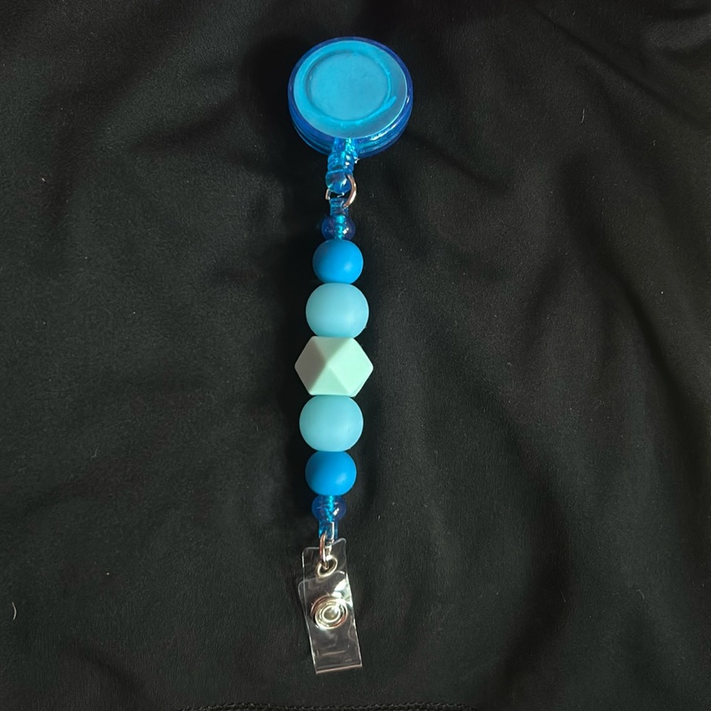 Handmade blue lanyard keychain
